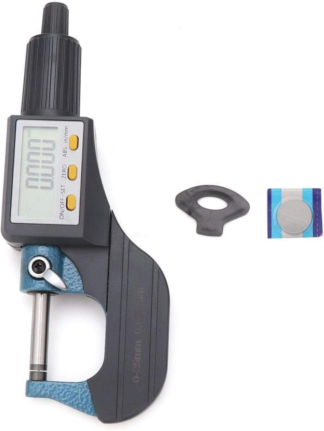 Meter,Gauge, Outside Micrometer, Chrome Plated Alloy Digital Display High Accuracy Low Error Micrometer 0.001mm Resolution (0-25mm)