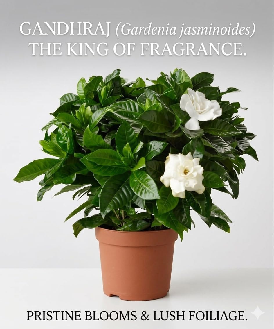 Cape Jasmine Live Plant 30-40 cm, Fragrant White Flower Shrub for