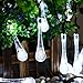 Icicle Solar String Lights,15.7ft 8 Light Modes 20 LED Water Drop Fairy String Lighting for Indoor/Outdoor Patio, Lawn, Garden, Party Decorations (White)