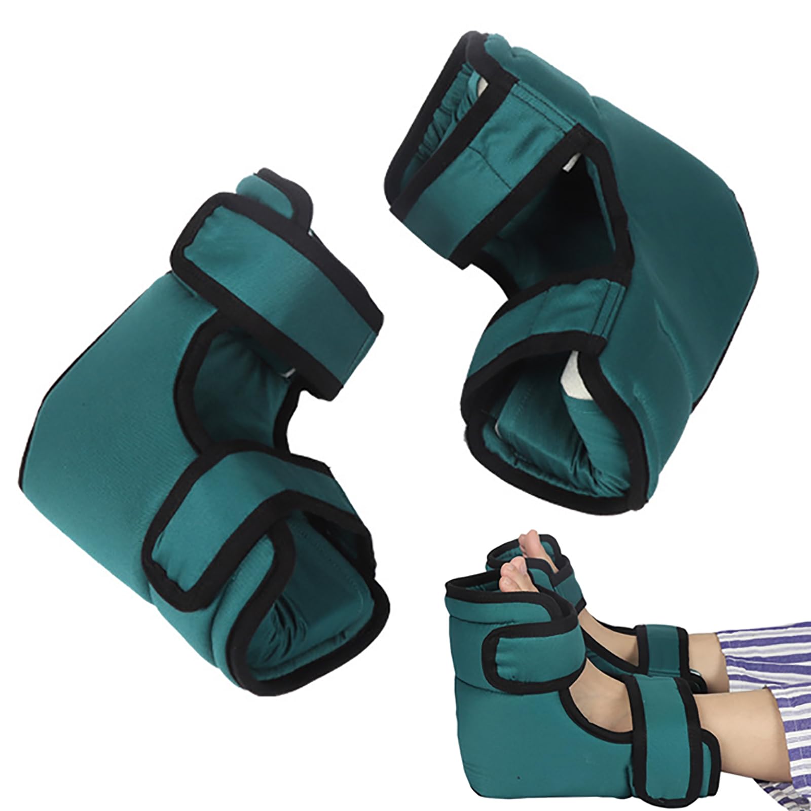 1 par de Protectores de talón, Protector de escaras de talón con 2 Correas Anchas Ajustables, tamaño Universal y diseño ergonómico Abierto, previene Las úlceras por presión, para Personas po