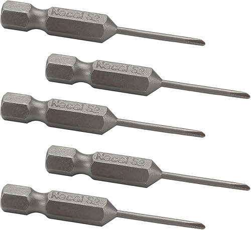 Auniwaig Juego de 10 brocas Phillips, 0.063 in PH00 Phillips Cross, vástago hexagonal de 1/4 pulgadas, 1.969 in de longitud de acero S2 con