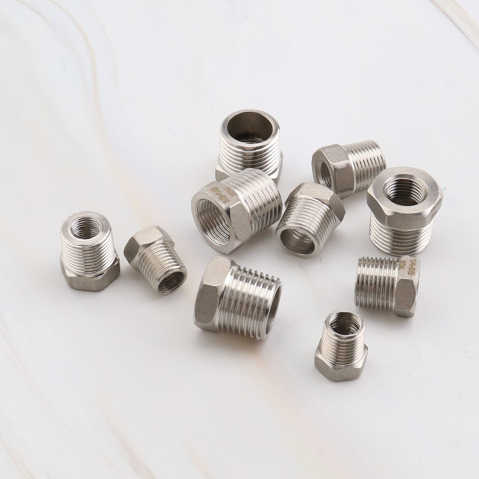 10 Pezzi Riduttori Filetto M8 Maschio A M6 Femmina - Acciaio Inox - Uxcell