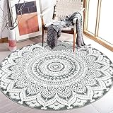 【Vintage Mandala Runder Wohnzimmerteppich】: Der Capslpad-Mandala-Teppich bietet eine andere Vision und ein anderes Gefühl mit Bohème-Design, sehr schön und langlebig,Ihrer Wohnkultur einen Hauch von Eleganz. Einzigartig und stilvoll, wird dieser schöne Teppich Ihr Dekor mit wahrer Eleganz akzentuieren.
