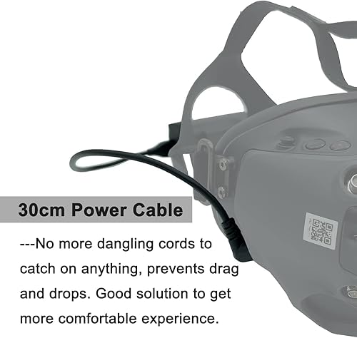Miniatura 2 de JCHPINE FPV Goggles V2 Soporte de batería y cable de alimentación compatible con DJI FPV Combo Goggles V2 Batería Recarga Cable Accesorios