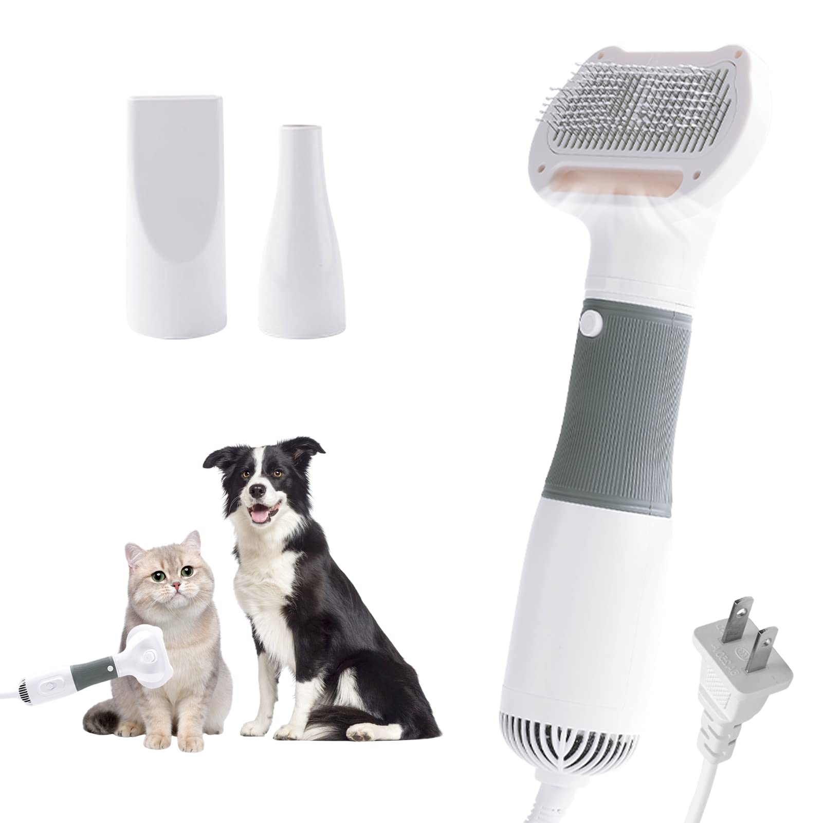 Secador de pelo 3 en 1 para perros y gatos, 2024, silencioso, cepillo móvil para gatos con vapor, cepillo para perros perfecto para mascotas pequeñas y medianas