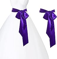 Vista 99 de obmwang Cinturón de satén de boda para ocasiones especiales, faja nupcial de 4 pulgadas de ancho, doble cara