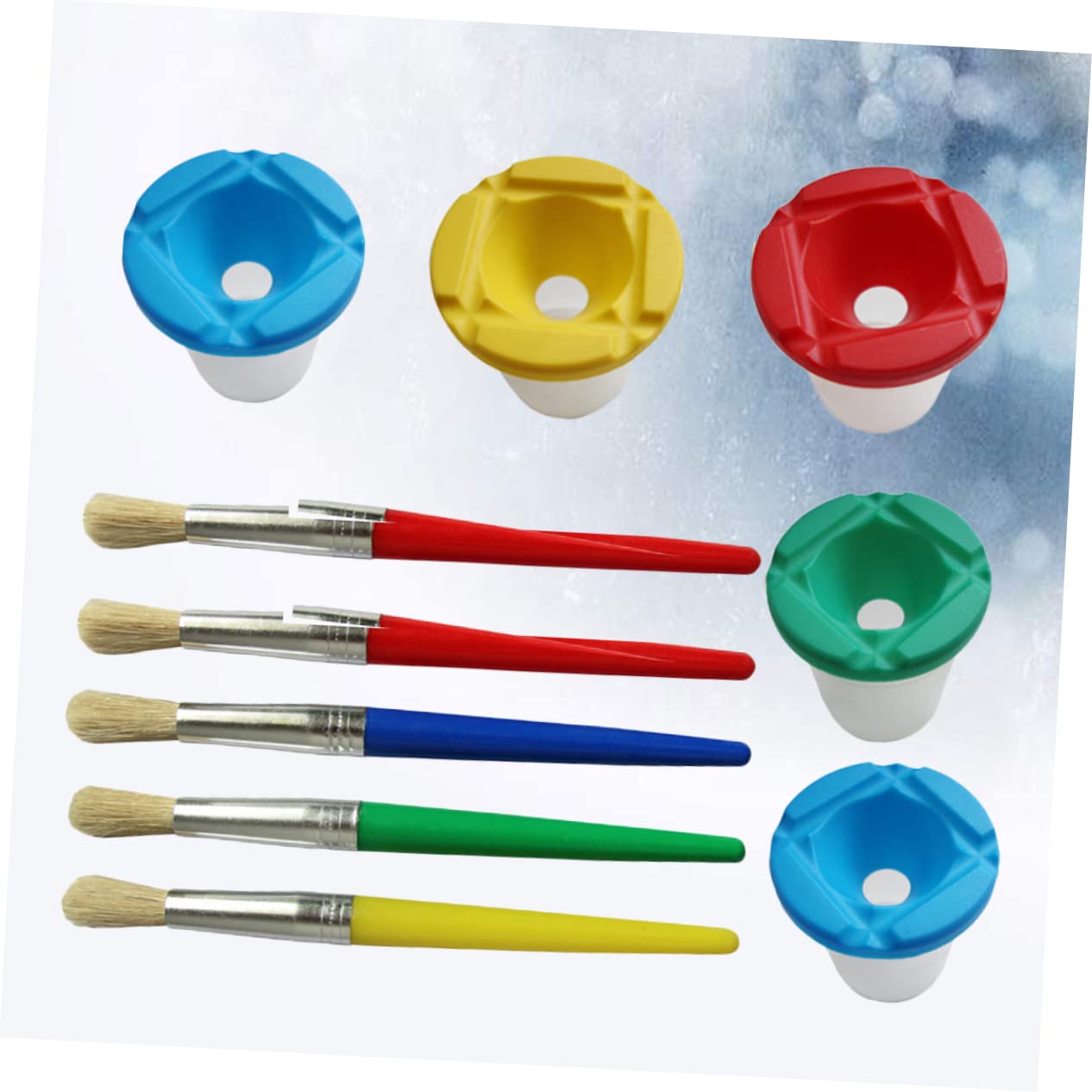 Yardwe 10 Sätze DIY Malbecher für Teiliges mit Fall Design Waschbecher und Pinselhalter für Kreatives Farben Zufällig für Kleine Künstler Zufällige Farbe