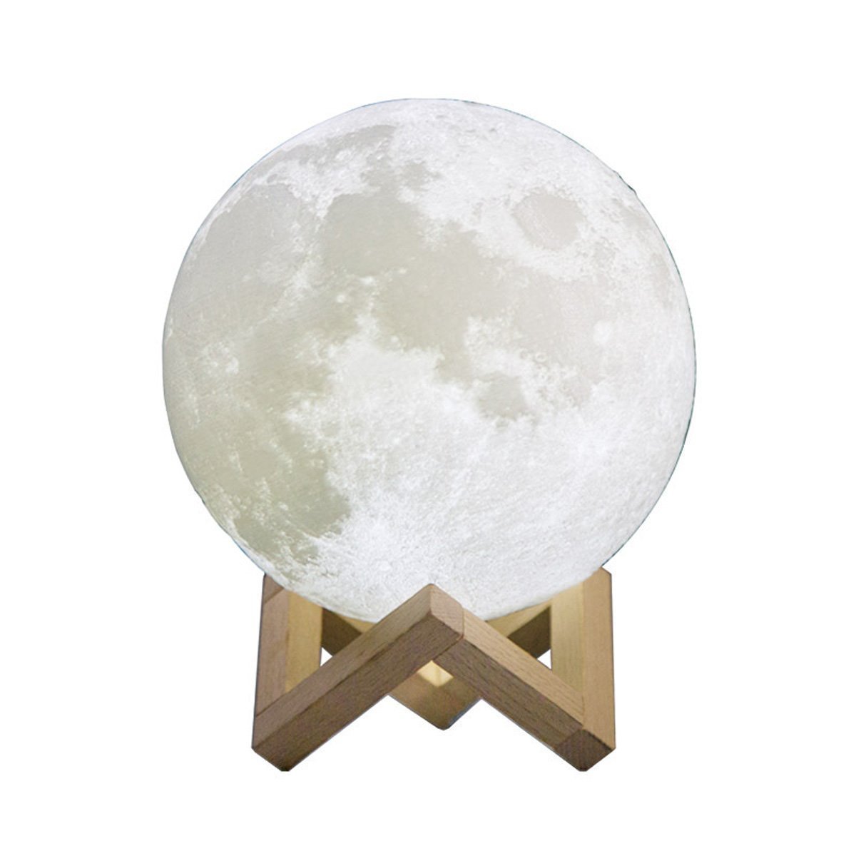 Stampa 3D Luna Lampada Notturna,KINGCOO Ricaricabile Luminosità Giallo Bianco Lampada da Tavolo Regolabile Decorazione Camera per Bambini Compleanno Regalo Natale(7.87 inch/20cm)