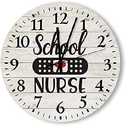 Reloj de pared para enfermera escolar de 10.0in, estilo vintage, decoraciĂłn de cocina, reloj de pared redondo, funciona con pilas, reloj de pared Reloj de pared para enfermera escolar de 10.0in, estilo vintage, decoraciĂłn de cocina, reloj de pared redondo, funciona con pilas, reloj de pared