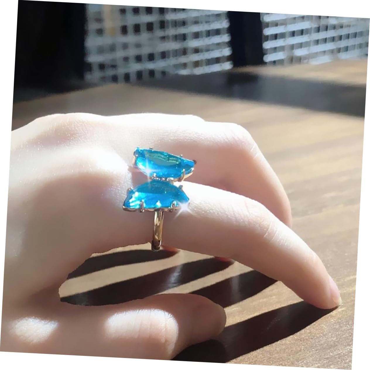 LIFKOME Pz Anello farfalla anello di farfalle femminili squilla la signora anelli per donna ragazza carino azure femal casual per ragazze gioielli e Acrilico