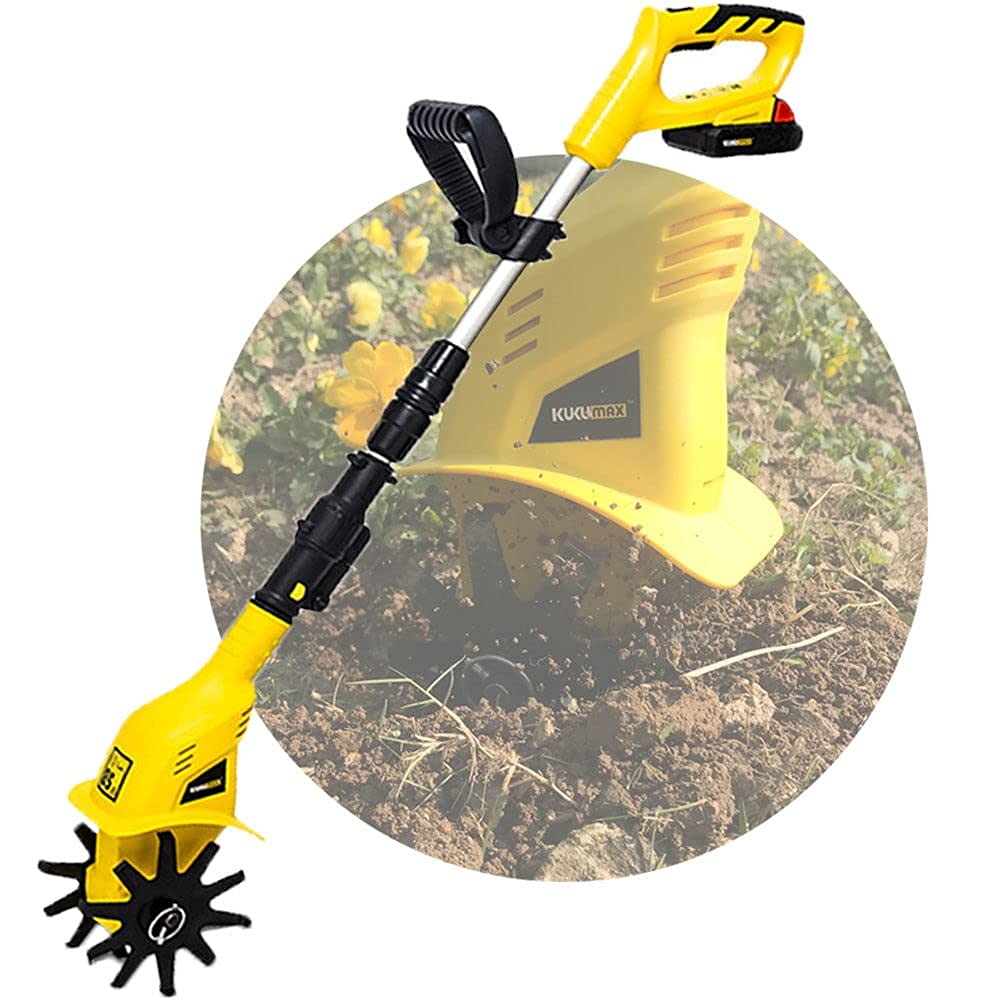 Buy qwertyuio Garden Tiller Cultivator Electric Rotavator 20V 4Ah