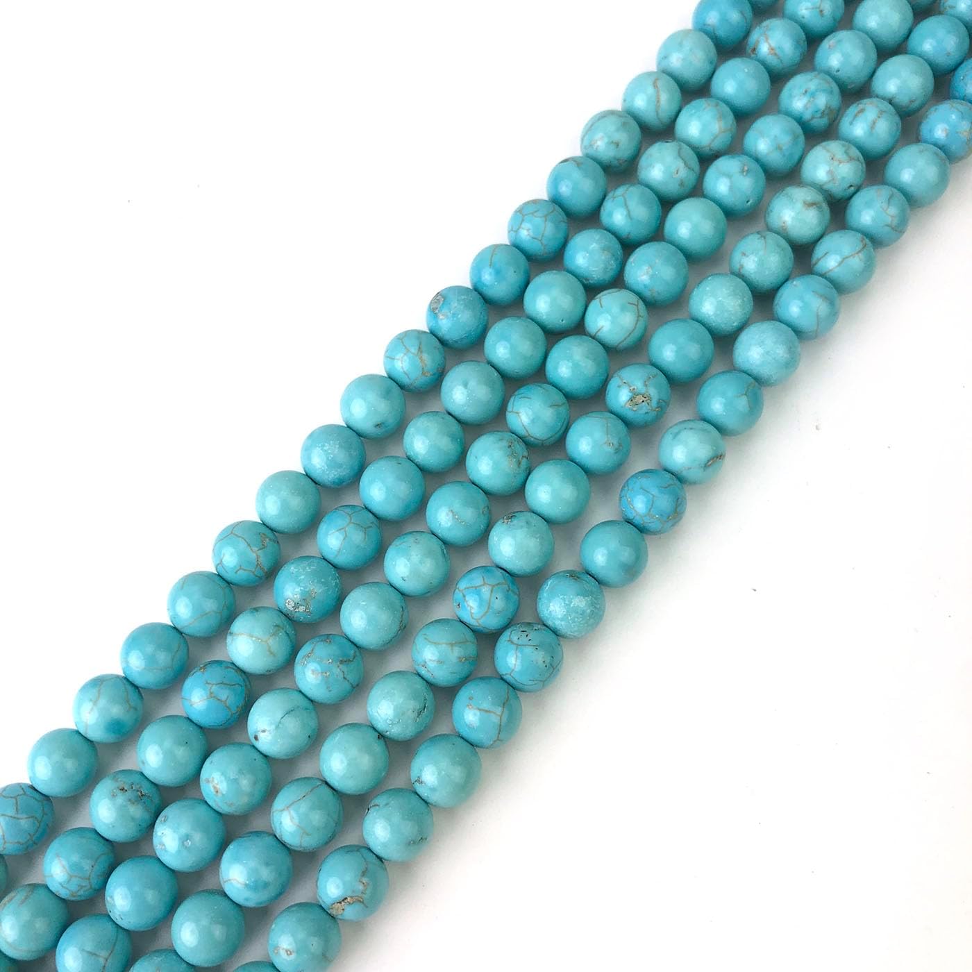 4mm Blue Turquoise Beads Round Gemstone Loose Beads for Jewelry Making (90-95pcs/strand) - Image 4