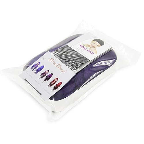 Miniatura 3 de EmaxDesign Pelucas de 32 pulgadas para mujer con gorra de peluca y peine (morado oscuro)