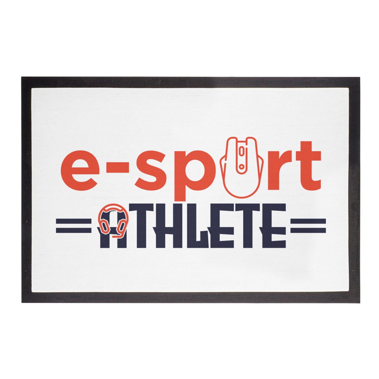 Paillasson Blanc e-Sport Athlete tapis gaming 75x50cm le cadeau parfait pour gamer
