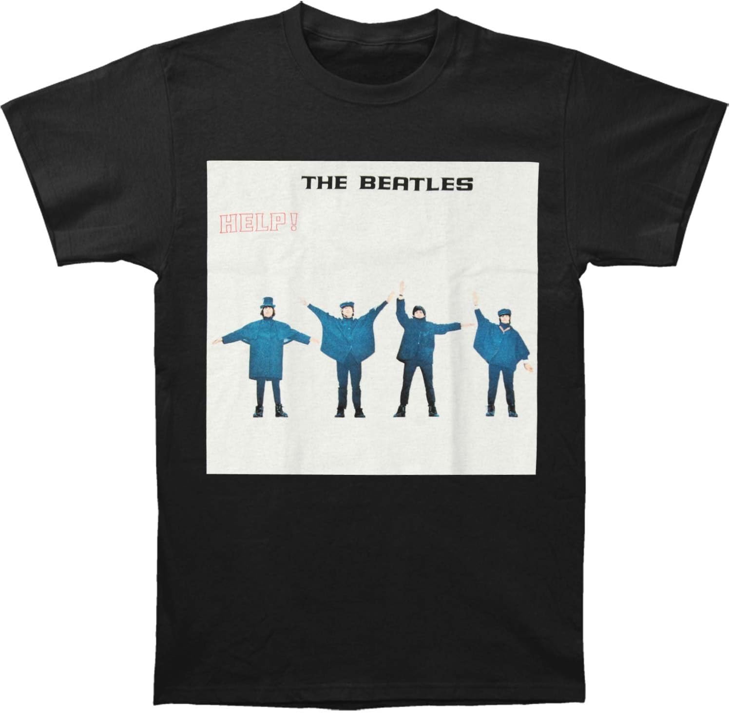 Beatles Men's Help! T-Shirt Medium Black