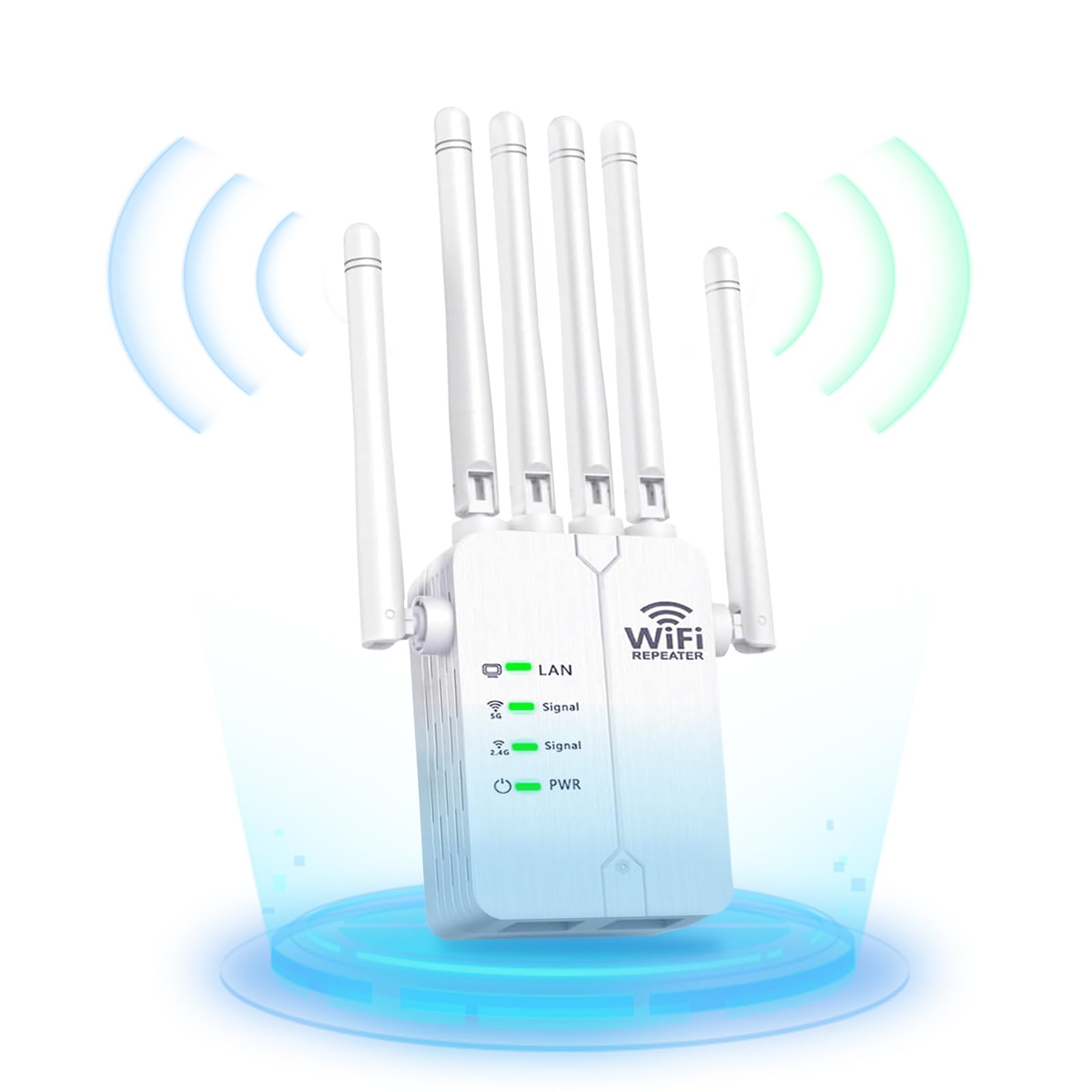 Répéteur WiFi Puissant 6 Antennes - Amplificateur Signal WiFi 300Mbps Couverture 200m²