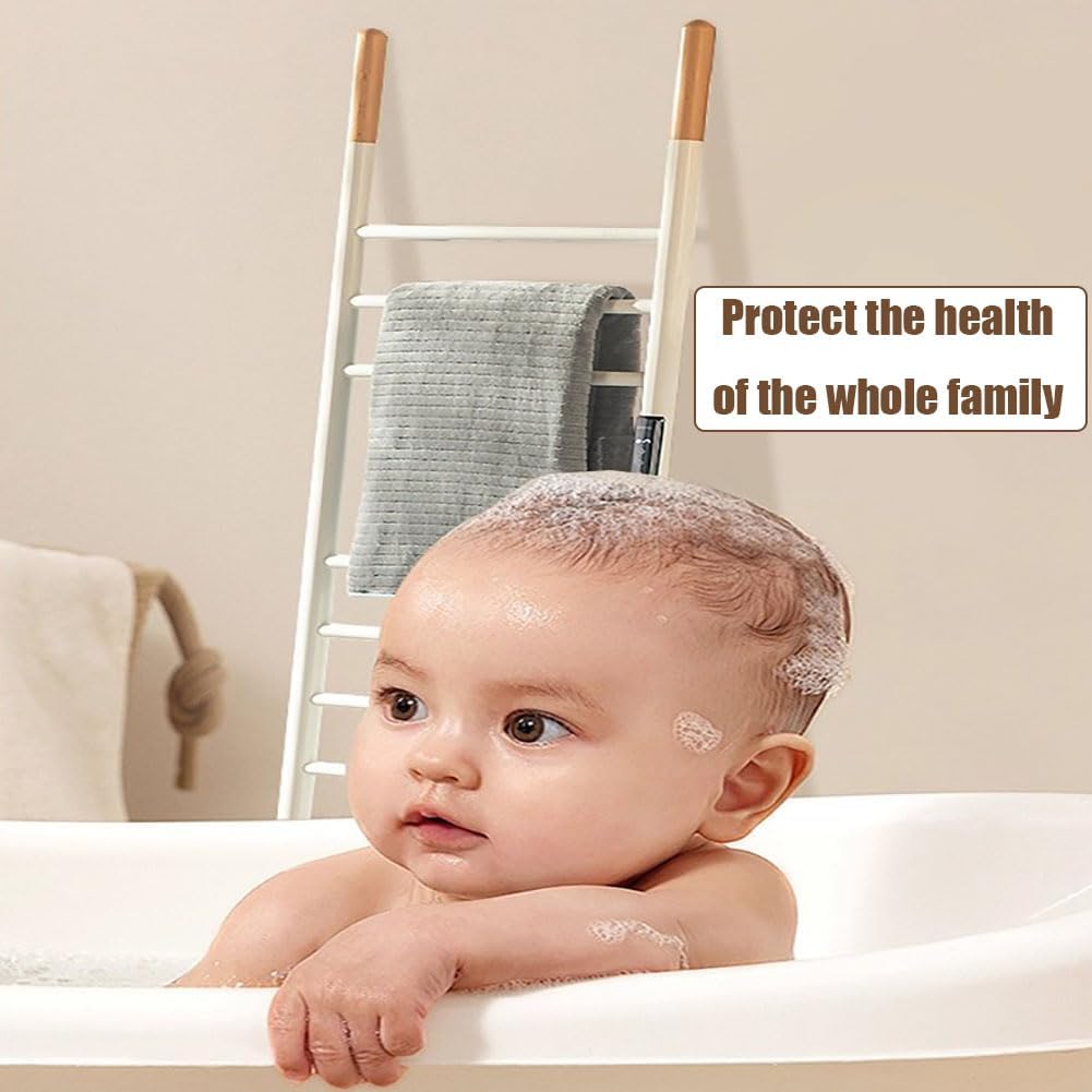 Large Freestanding 8 Bars Heated Towel Rack,4.9FT Towel Drying Shelf for Bathroom,Electric Towels Warmer with LED Display,Timer & Adjustable Temperature