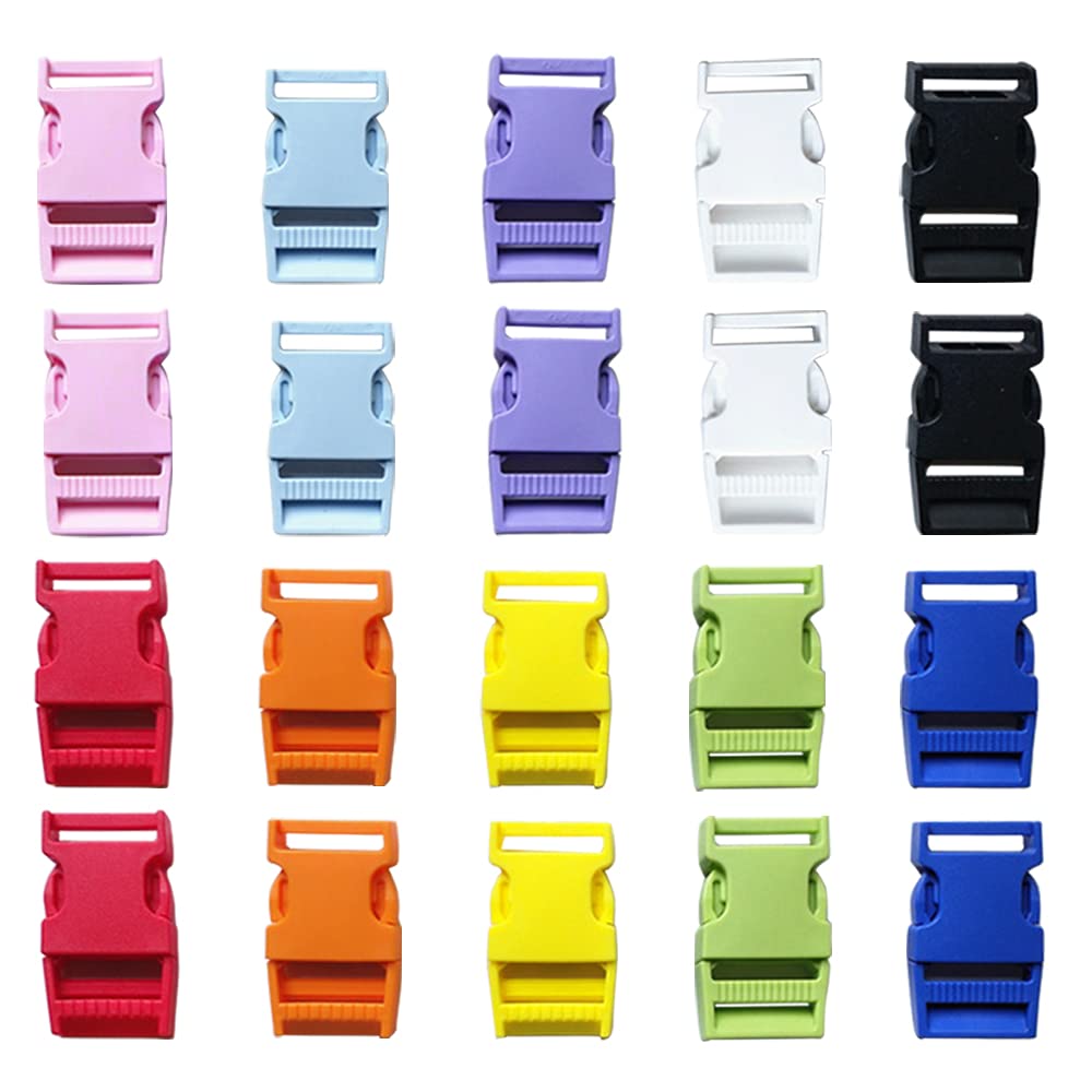 20 Fibbie A Sgancio Rapido Laterale Uxcell – Cinghie Da 5/8 Pollici In Plastica Nera, Regolabili E Resistenti