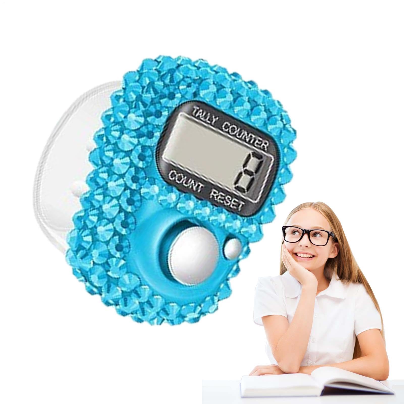 Contatore Elettronica Per Conteggio Dita Blu, Contatori Resettabili per Maglieria, Clicker Manuale LCD Digitale, Tornio Portatile