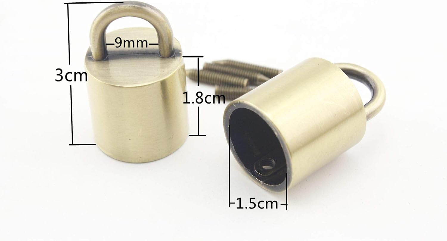 Heavy Duty zinc alloying Tassel Keychain Rope Cord end caps Stopper with Ring for Bag Purse Handles 9/16" / 14mm Anti Bronze T95
