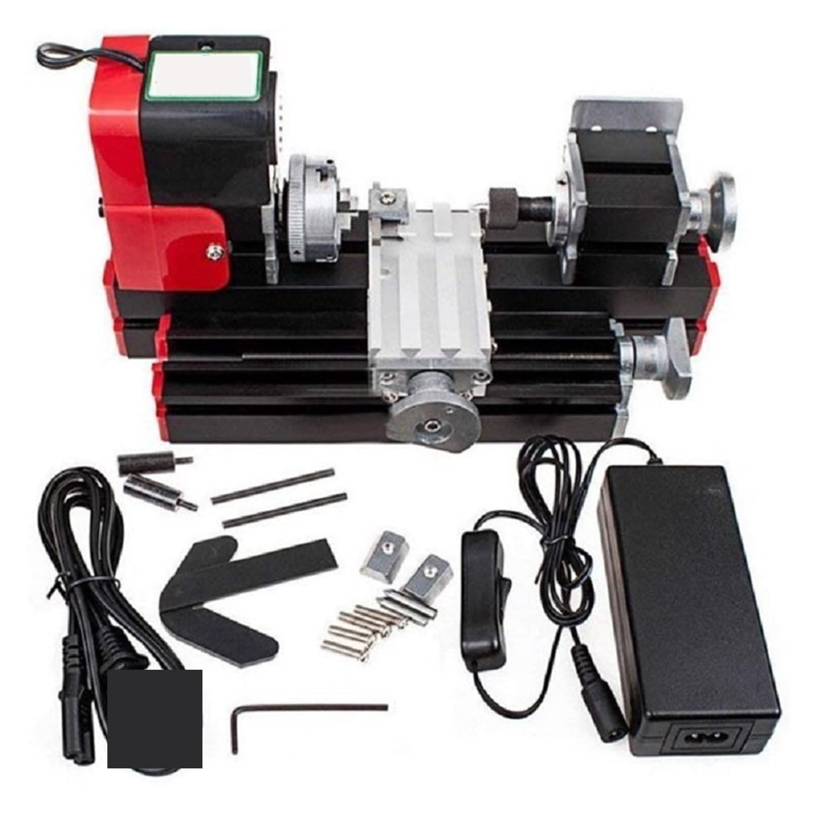 Lucidatrice, Strumento fai-da-te Mini tornio rotante in metallo di grande potenza, motore da 20 W 20000 giri/min, un set di macchine multifunzione in metallo in miniatura