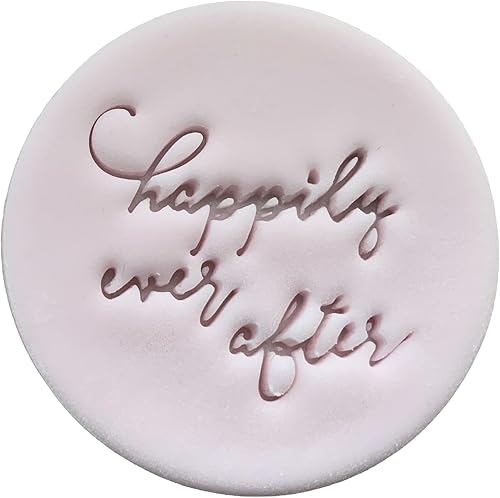 Happily Ever After Wedding Cookie Sello Fondant Sello en relieve ideal para galletas de boda, compromiso o aniversario