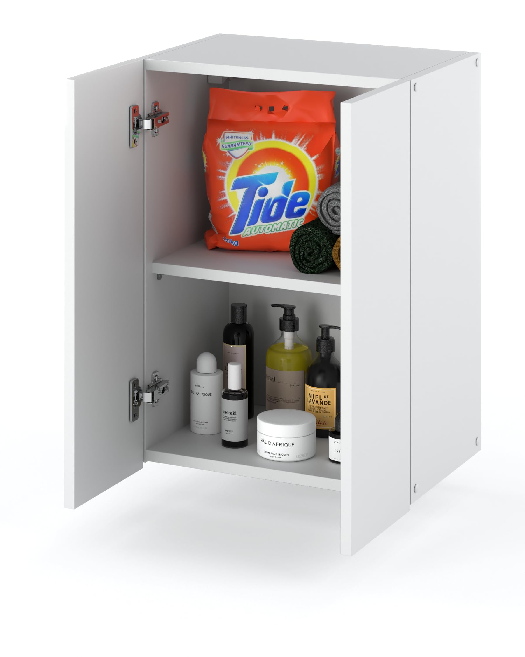 MRBLS Armadietto da Bagno Bianco - Armadio Pensile per Bagno da Appendere - 40 x 60 x 25 cm (L x A x P)