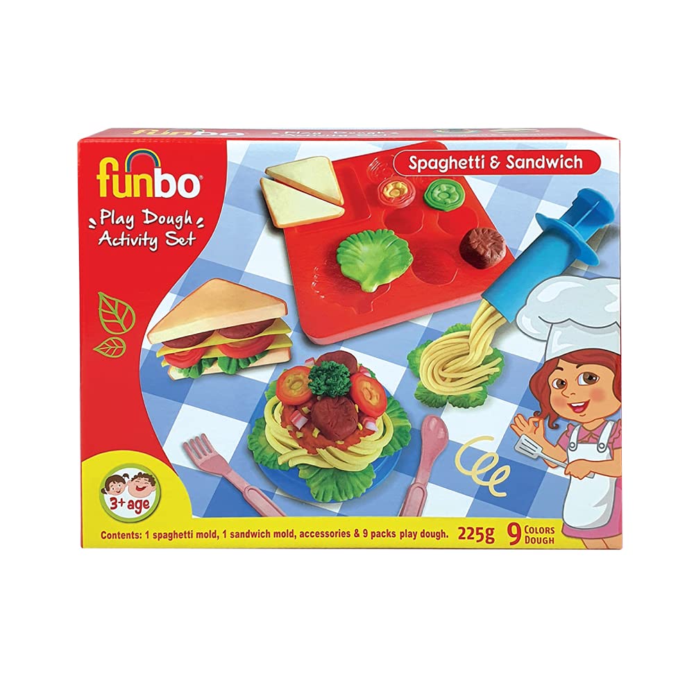Funbo Play Dough Activity Set Sphagetti & Sandwich 225g +