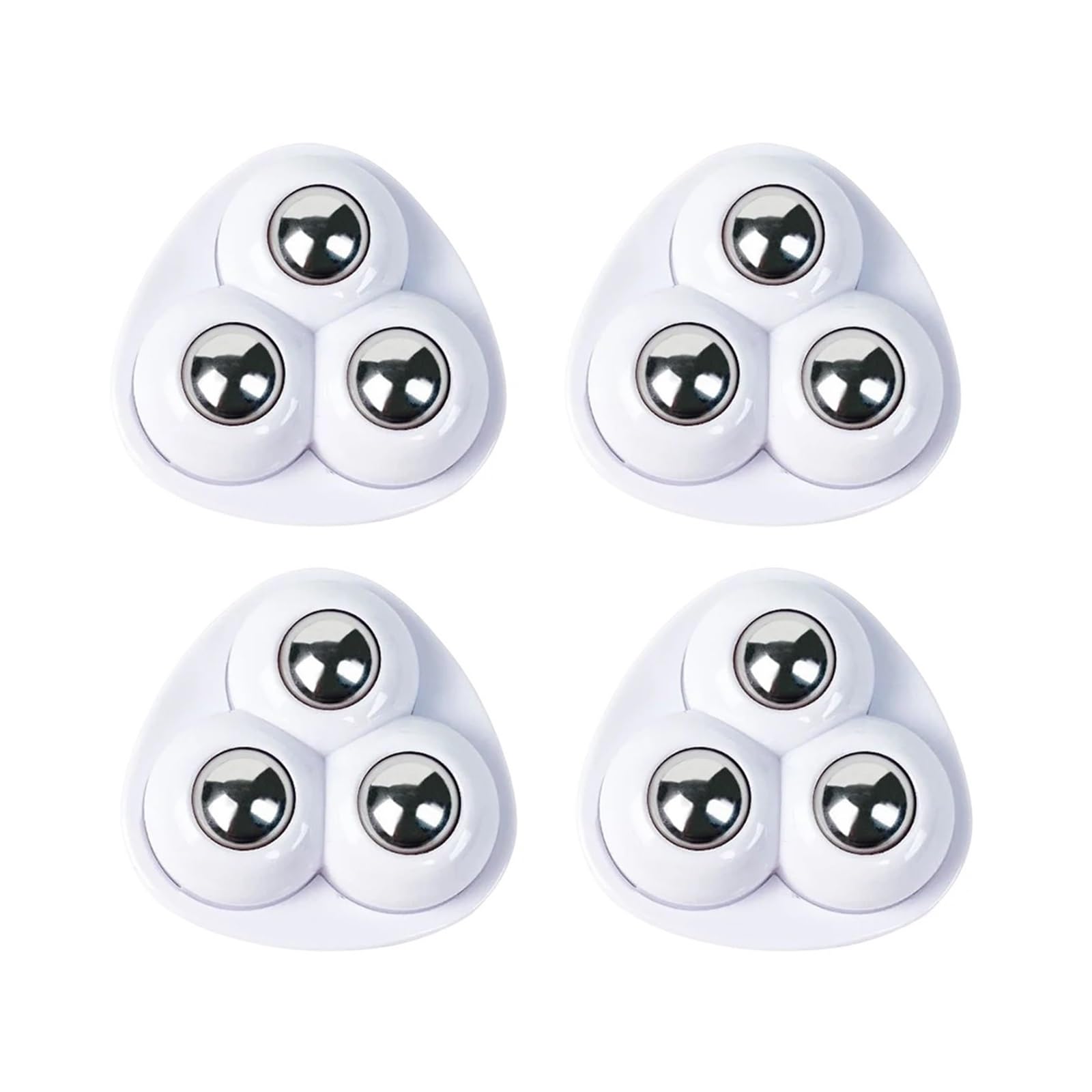 Zestaw 4 samoprzylepnych kółek obrotowych 45x28x14mm | Koła ze stali nierdzewnej ABS obracane o 360 stopni 12szt(4pcs White02)
