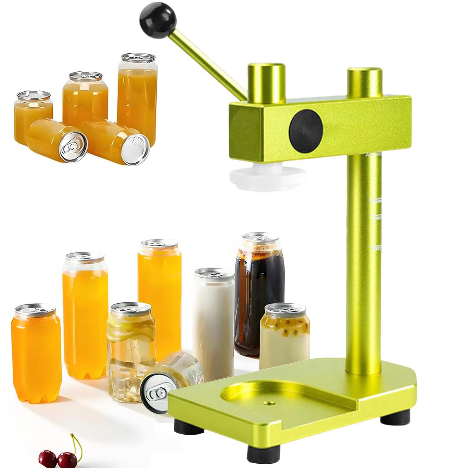 Sunbgrpye Green Manual Can Sealer, Vacuum Can Sealer, For Cans With Diameter Of 55Mm/Height Of Less Than 6.69 Inches, Fixed Base, For Beer, Fruit Juice, Coffee, Soda