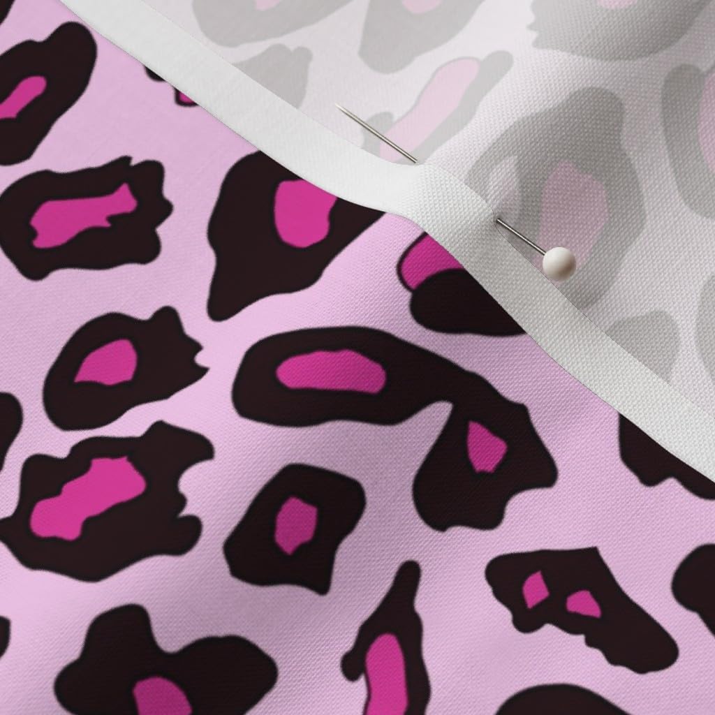 Spoonflower Fabric - Pink Leopard Print Pattern Spots Cheetah Animal Printed on Petal Signature Cotton Fabric by The Yard - Sewing Quilting Apparel Crafts Decor