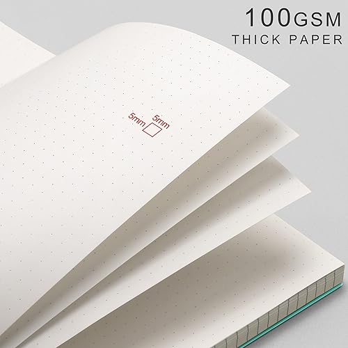 Miniatura 4 de RETTACY Cuaderno de espiral de cuadrícula de puntos, diario B5 de 300 páginas para el trabajo, la escuela y el hogar con papel de alta calidad de