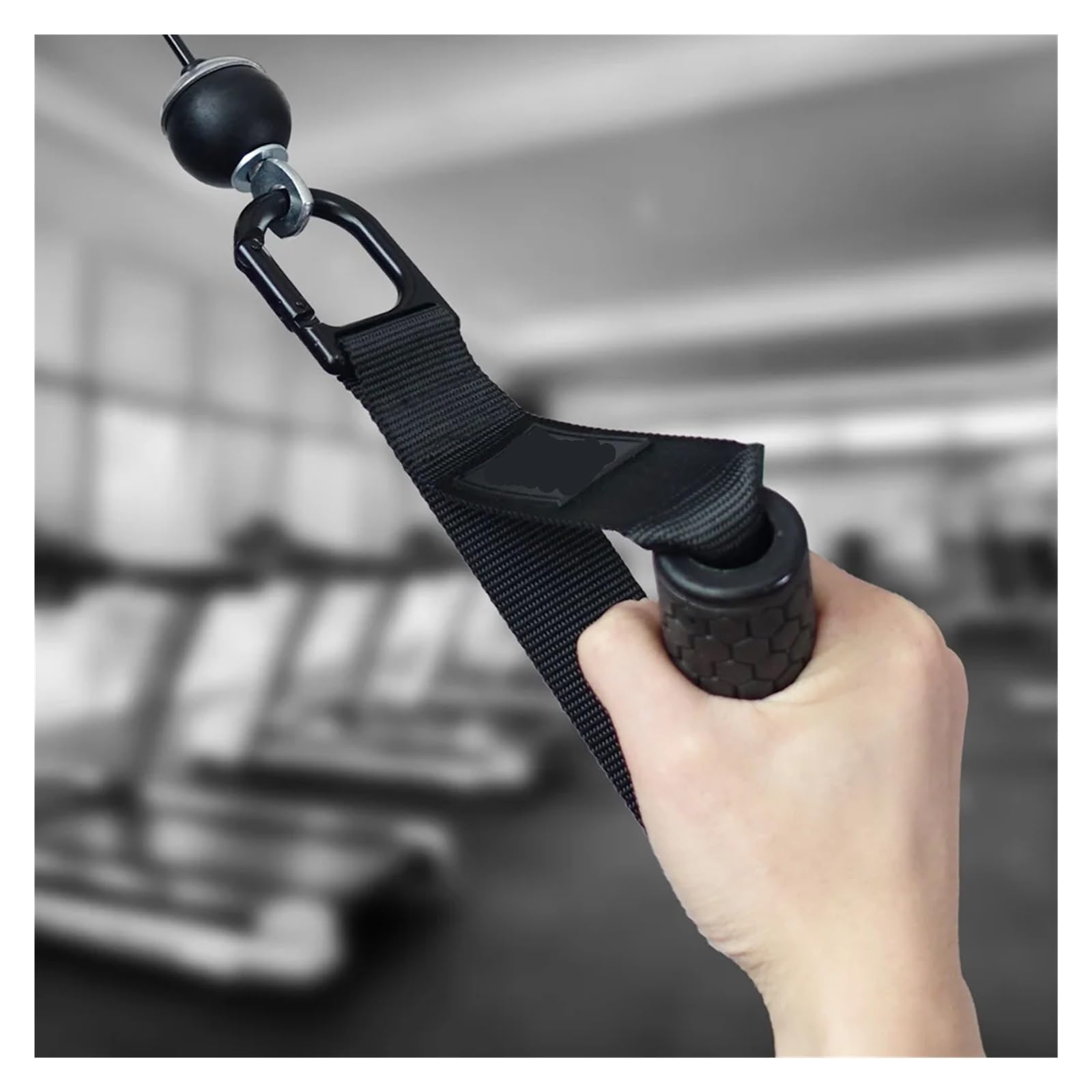 Bandas de resistencia Asas Asas de gimnasio de alta resistencia, núcleos ABS sólidos con mosquetón for accesorio de máquina de cables, accesorios de entrenamiento de Fitness en casa(With Metal Handle)