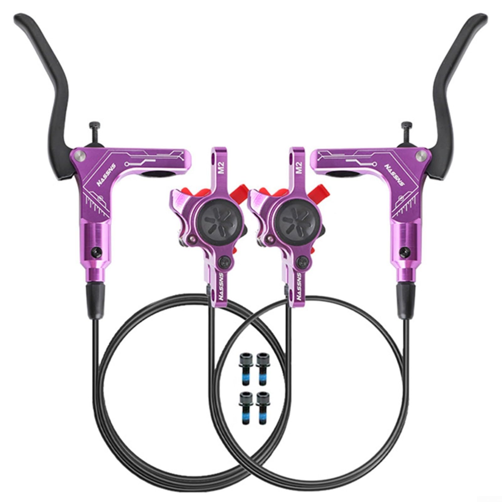 Freno a disco idraulico a doppio pistone, in lega di alluminio, 160 mm, per 180 mm, 203 mm, MTB, impianto frenante sinistro, destro, nero, argento, blu, viola, set da 2 (nero)