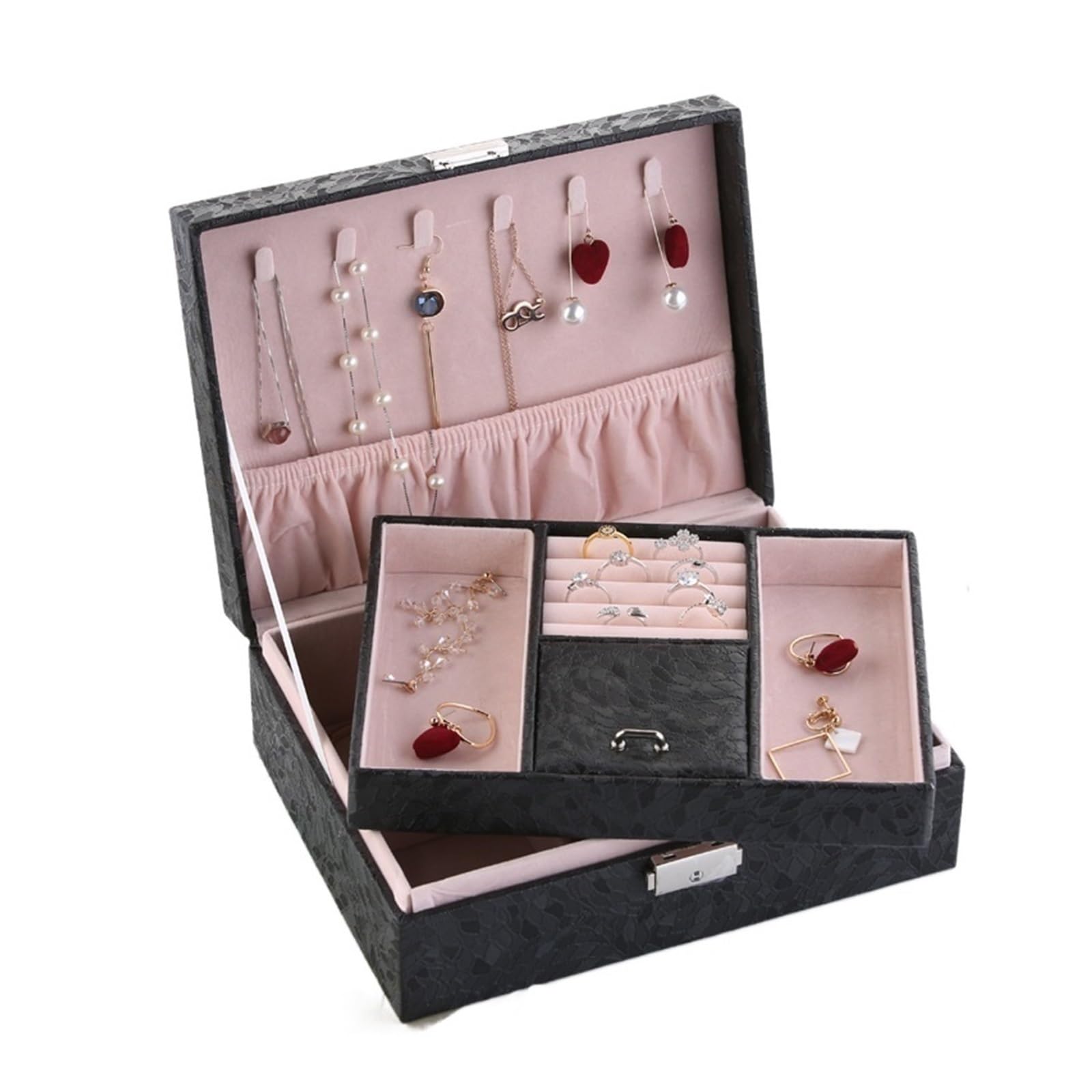 ANVLOJRIH Jewelery Box Jewelry Box Hand Jewelry Jewelry Storage Box With Lock Bracelet Watch Jewelry Ring Storage Box Jewlery Box(C)