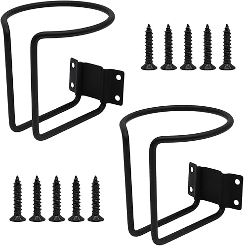 2 portavasos de acero inoxidable negro - Soporte universal para bebidas para barco, camión, RV y ATV (opciones de montaje en pared y base magnética)