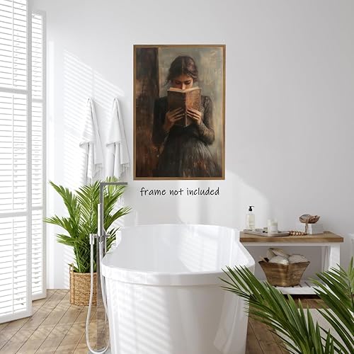 Miniatura 6 de Póster de lectura vintage, libro de biblioteca, impresión artística de pared de mujer victoriana, póster estético de lectura de libro de lectura de