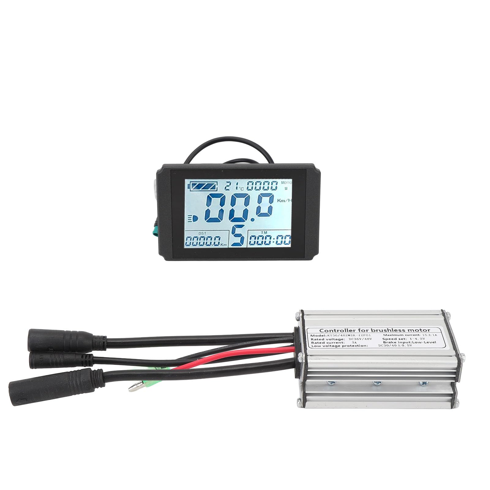 Kit de Controlador para Patinete Eléctrico, Controlador 15A Resistente al Agua con Pantalla LCD10H y Acelerador de Pulgar 130X para Motores Brushless de 250W 350W