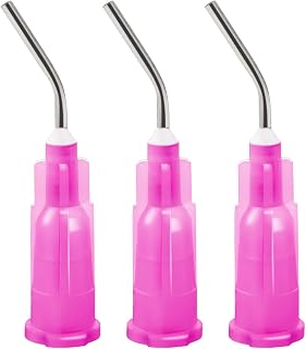 100 PCs 18G Pre Bent Flow Dispensing Etch Tips by JEVOLVE – Precision Applicators for Crafting, Painting, Gluing, Art Projects, Detailing, and DIY Projects – Perfect for Fine Application Tasks