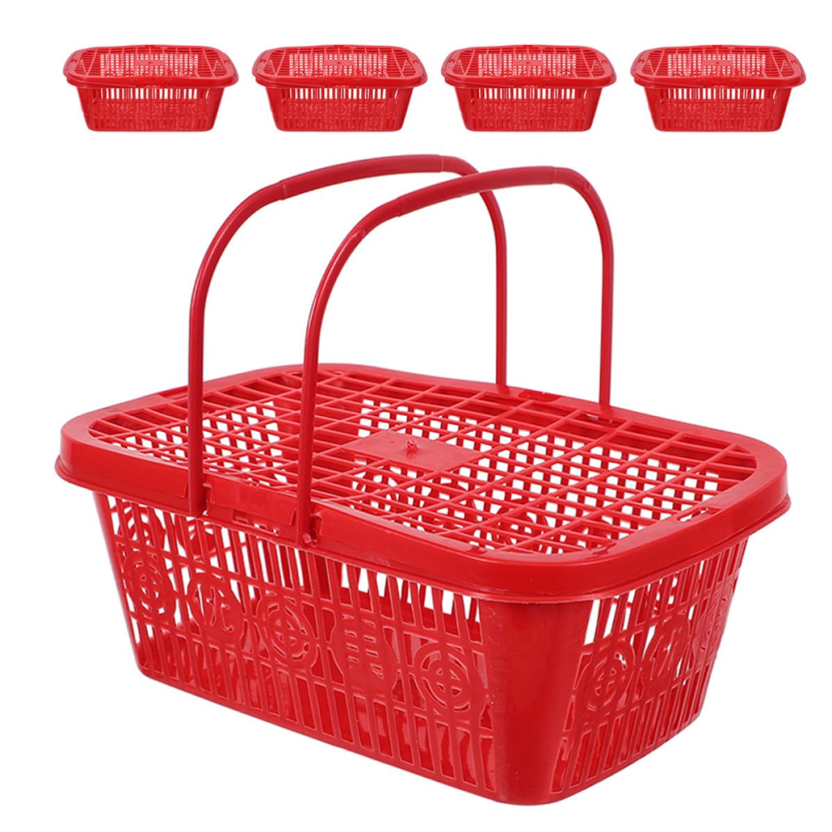 Cesta de plástico portátil para recoger frutas en el huerto familiar
