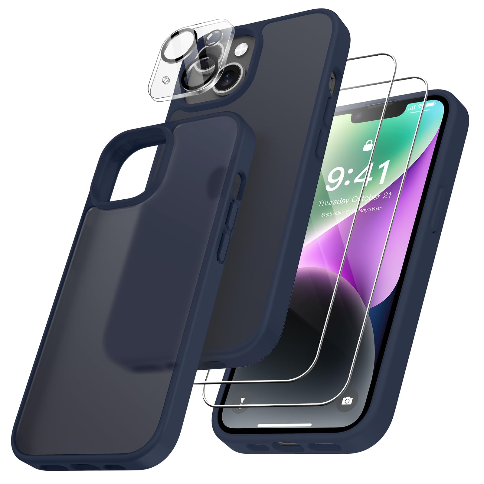 FLLAO 4 en 1 Funda para iPhone 15 con 2 Protector Pantalla y 1 Protector Lente Cámara, [Almohadilla de Aire integrada] Antigolpes Antiarañazos Carcasa 6,1 Pulgadas, Transparente — view 116