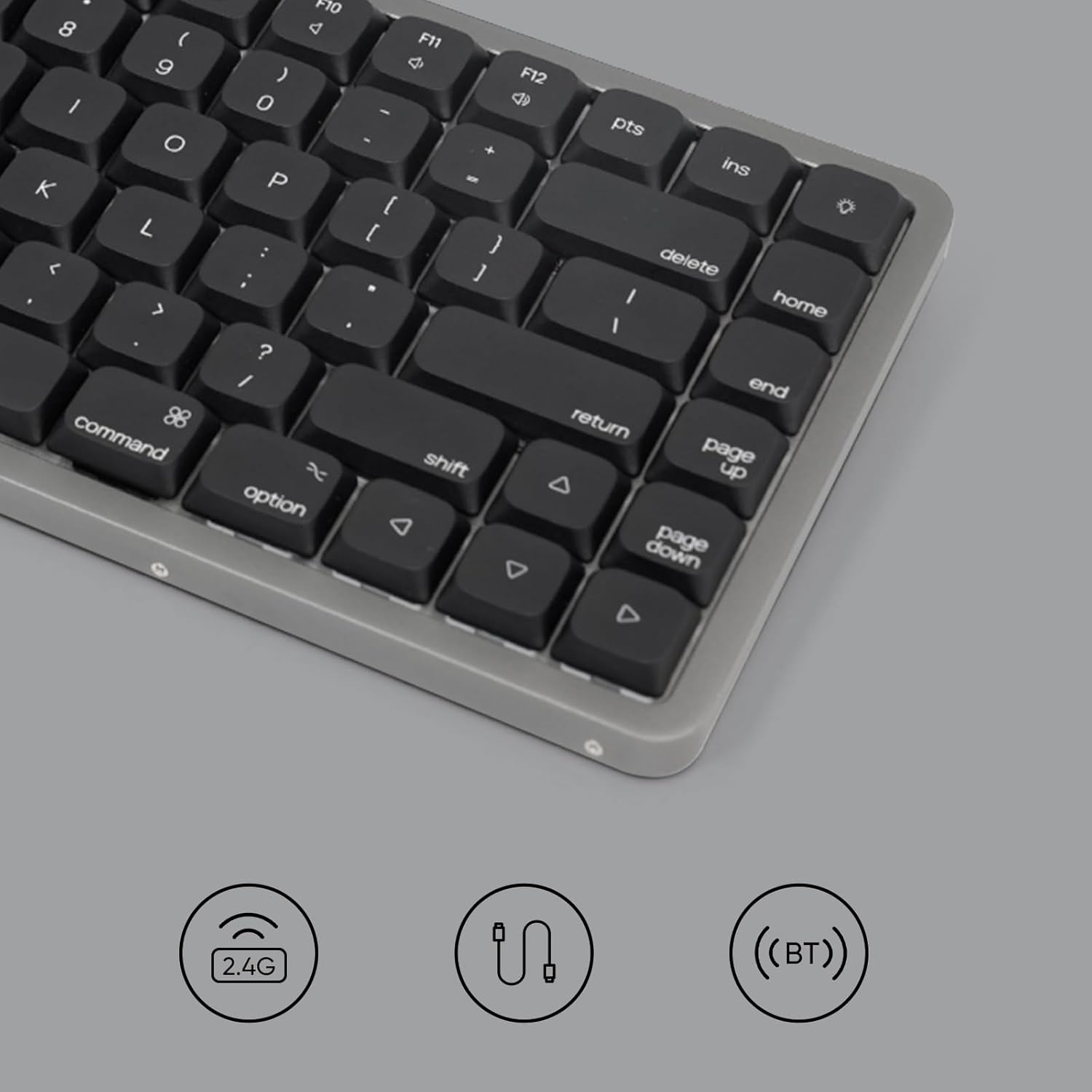 Akko Air 01 Low Profile Wireless Mechanical Keyboard RGB Backlit, Hot Swappable Native Mac Layout 2.4GHz/Wired/BT Aluminum Gaming Keyboard, Ink Black, Kailh Cloud Switch