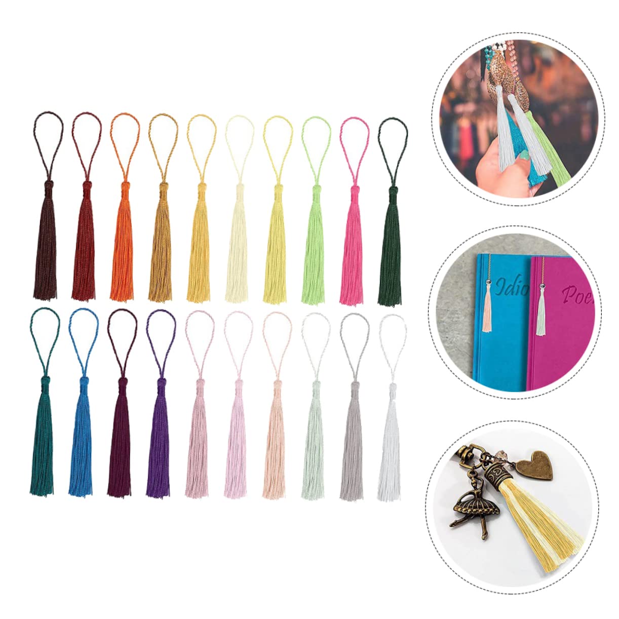LIFKOME 300 Pièces Pendentifs à Franges Décoratives pour DIY Accessoires de Rideaux et Bijoux Glands de Luxe pour Signets Sacs et Décoration de Maison