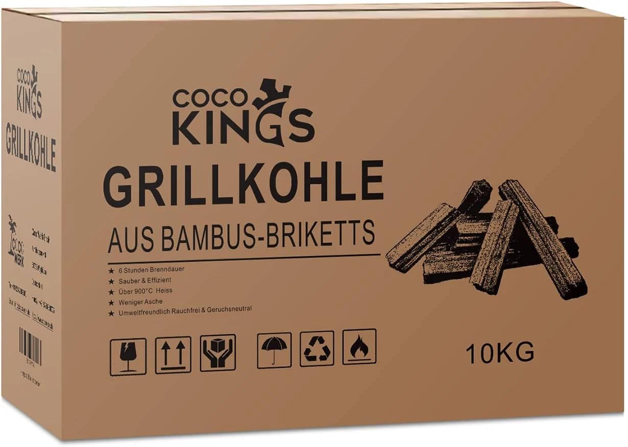Grillkokoskolle, Brenndauer Bis Zu 6 Stunden, Nachhaltiges Grillen, Weniger Rauch, Leichter Rauchgeschmack, Keine Fremdgerüche, Hohe Qualität, Perfektes Grillergebnis (10KG)