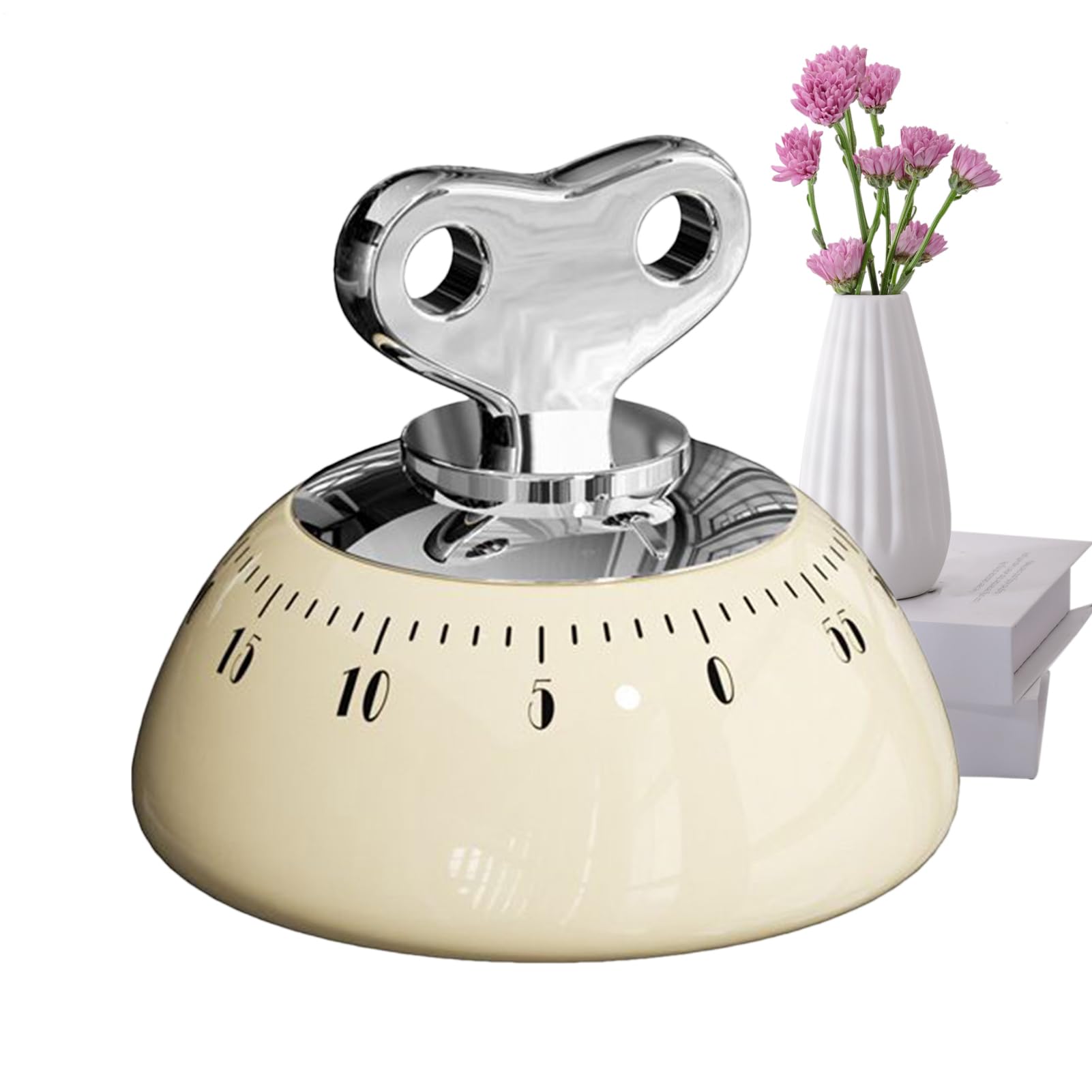 Timer da cucina Abs, movimento meccanico, 7,6 x 7,6 x 6,5 cm, timer digitale da cucina con conto alla rovescia di 60 minuti senza batterie, conto alla rovescia Tiмer, per imparare a cucinare