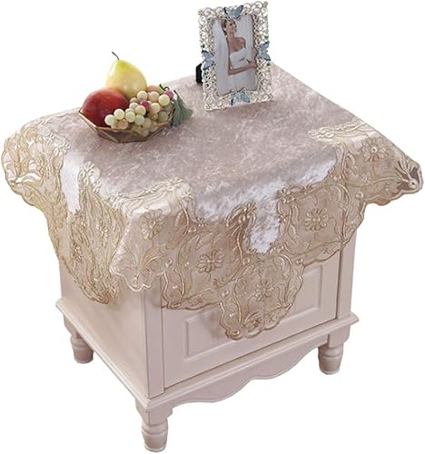 Topwon Mantel cuadrado para mesita de noche, a prueba de polvo (blanco)