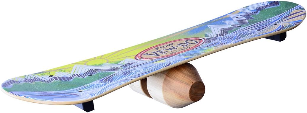 WODFitters Vew-Do Flow Balance Board with Patented Track and Rock Design - Provides Exceptional Toe/Heel and Rotational Balance for Snowboarding, Wake
