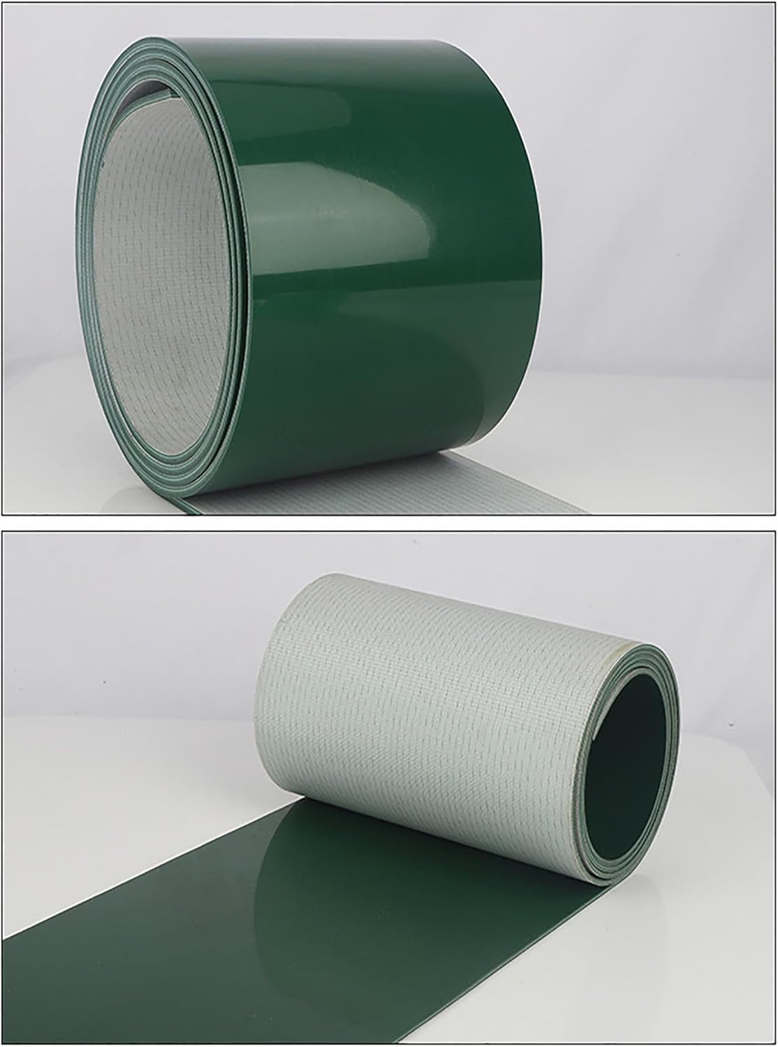 Industrielle Verwendung Grünes industrielles, hin- und hergehendes geneigtes Förderband aus PVC, geeignet for effizienten Materialtransport(10x150x0.2cm)