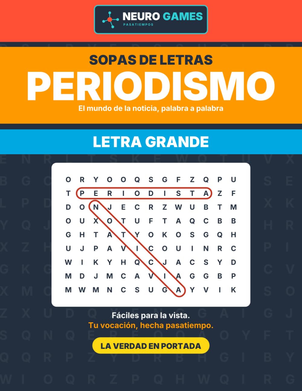 Sopas de Letras para Periodistas: El mundo de la noticia en letra grande con 1.300 palabras (Neuro Games Profesiones)