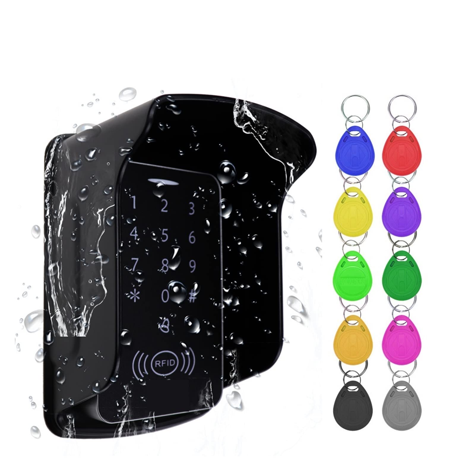 Serratura Smart, di Controllo accessi Apriporta elettronico Sicuro Home Garage Set Digitale Kit Serratura elettrica RFID Magnetica Intelligente Sicurezza Casa Smart Lock(B10 Cover 10Keys)
